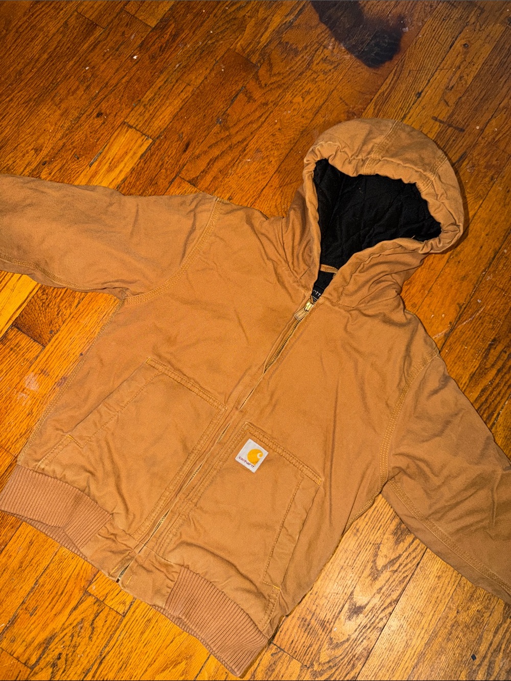 Carhartt Kids' Tan Hooded Puffer Jacket